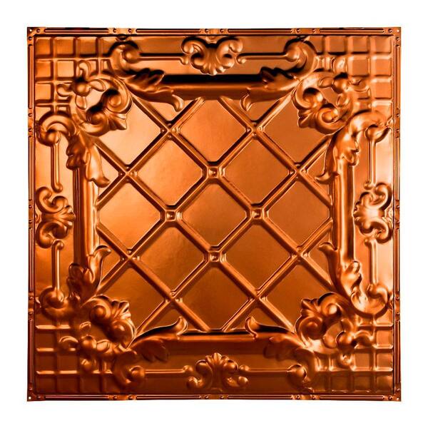 Great Lakes Tin Toledo 2 ft. x 2 ft. Nail Up Tin Ceiling Tile in Copper