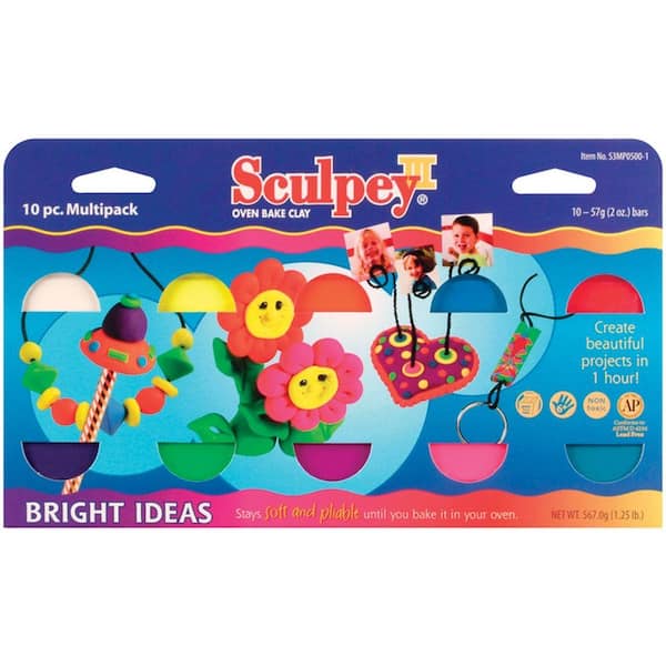 Sculpey 2 oz. Polymer Clay Bright Ideas Multipack (10-Pack)