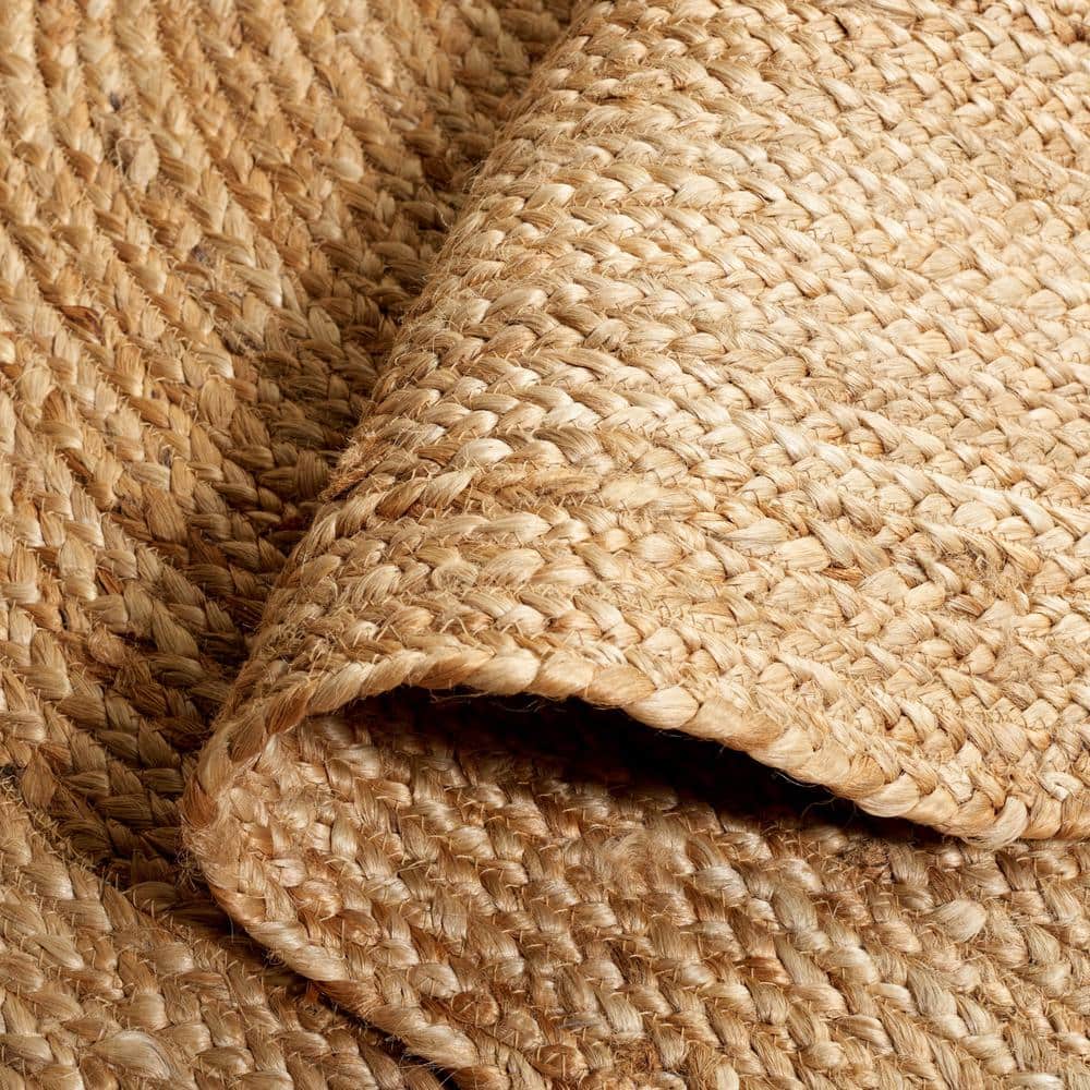 Natural Oval Handmade Braided Jute Area Rug 6' x 9'