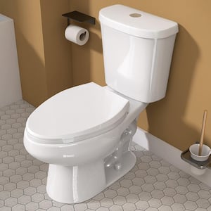 12 in. Rough-in 2-Piece Toilet 1.1/1.6 GPF Toilets Dual Flush Round Softclose Toilet in White Seat Included