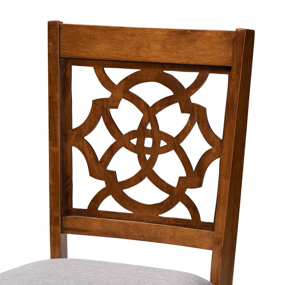 Walnut Brown and Cane Upholstered Low Side Chair
