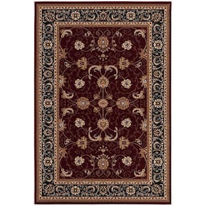 Josephine Red Black 3 ft. x 10 ft. Abstract Synthetic Runner Area Rug