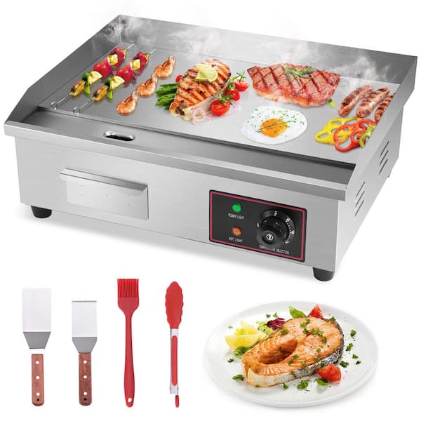 SEEUTEK Lynde 3000W Electric Grill in Silver with Griddle Accessories