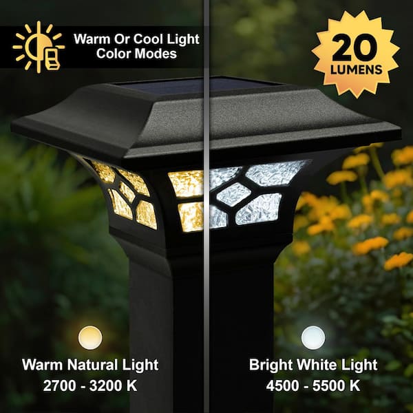 Classy Caps 3-in x 3-in 20-Lumen 1-Watt White Solar LED Outdoor Post Cap Light (4500 K)