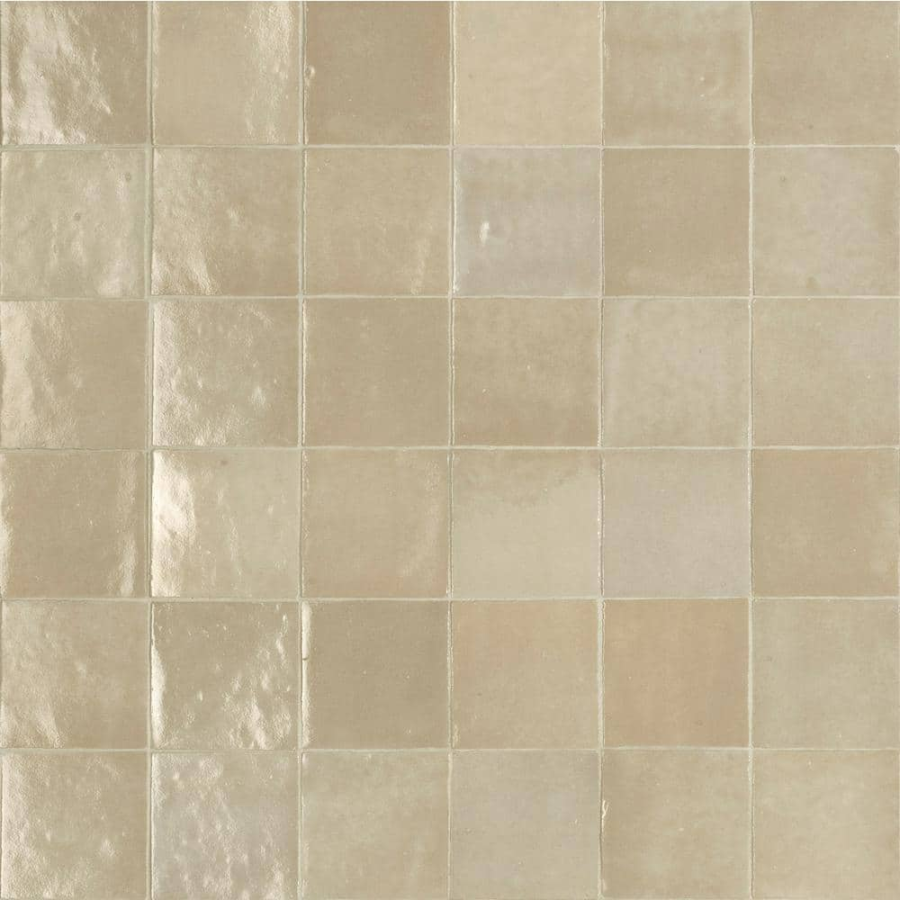 Zellige Lana 4 in. x 4 in. Glazed Ceramic Wall Sample Tile -  Marazzi, 0000HDSAMZL07