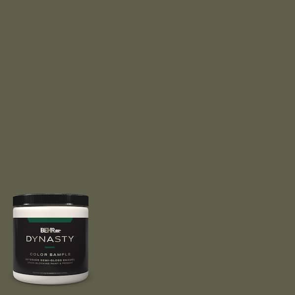 BEHR DYNASTY 8 oz. #MQ6-58 Fig Tree One-Coat Hide Semi-Gloss Enamel Stain-Blocking Interior/Exterior Paint and Primer Sample