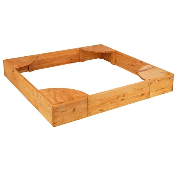 Photo 1 of 58-4/5 in. x 58-4/5 in. x 8.38 in. Backyard Square Sandbox