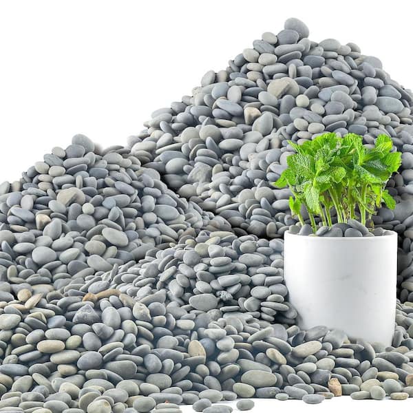 45 lbs. Mexican Beach Gray 04-1 in. Decorative River Rocks for Landscaping Garden Rocks for Walkways Decorative Stone