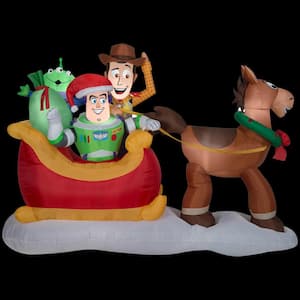 8 ft. W x 3 ft. D x 5 ft. H Inflatable Toy Story Sleigh