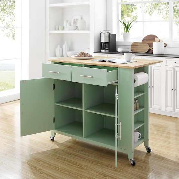 https://images.thdstatic.com/productImages/422d3a00-98c9-41c7-892e-31c74a2ae83c/svn/mint-with-natural-top-crosley-furniture-kitchen-islands-cf3031na-mn-fa_600.jpg