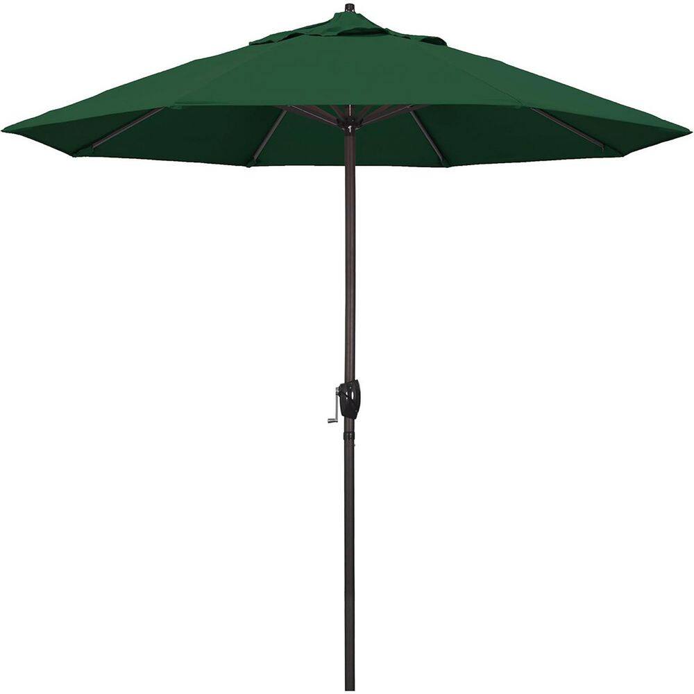 9 ft. Aluminum Pole Market Tilt Patio Umbrella in Hunter Green