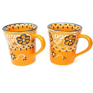 10 oz. Mango Mexican Pottery Ceramic Flared Coffee Mugs