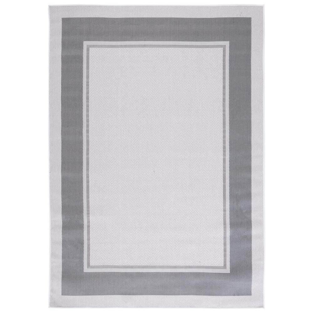 Martha Stewart Ivory/Gray 7 ft. x 9 ft. Solid Color Border Indoor/Outdoor Area Rug price history on PriceWatchPro