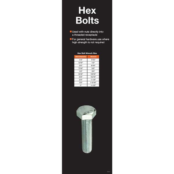 Everbilt 5/16 in.-18 x 1 in. Zinc Plated Hex Bolt (50-Pack) 800710 - The  Home Depot