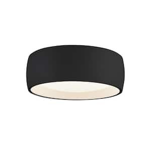 Savile 4 in. 1 Light 16-Watt Black Integrated LED Flush Mount