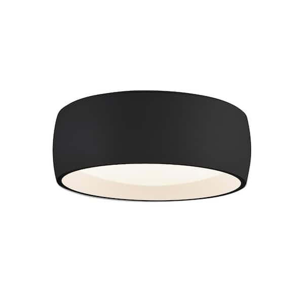 Savile 4 in. 1 Light 16-Watt Black Integrated LED Flush Mount