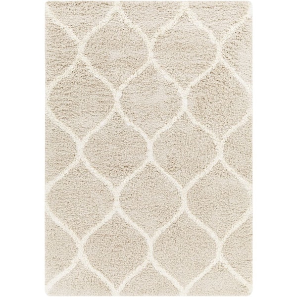 Livabliss Urban Shag Tan Modern 5 ft. x 7 ft. Indoor Area Rug