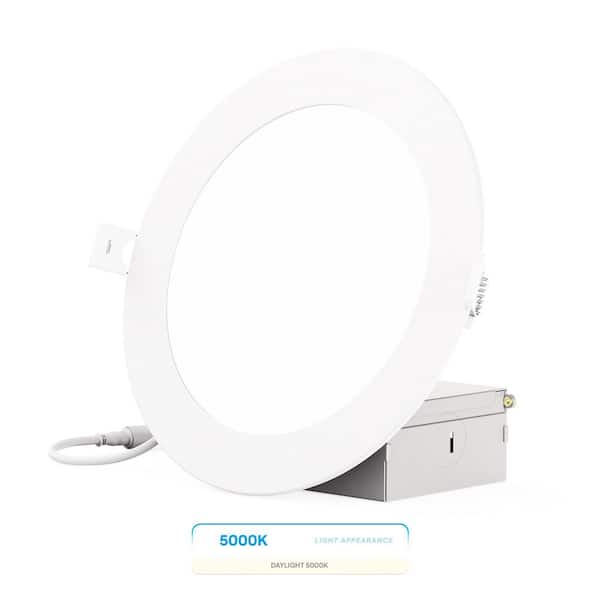 InfiBrite 6 in. Canless 5000K Daylight 12W 1050LM Ultra-Thin New Construction Integrated LED Recessed Light Kit, Wet Rated