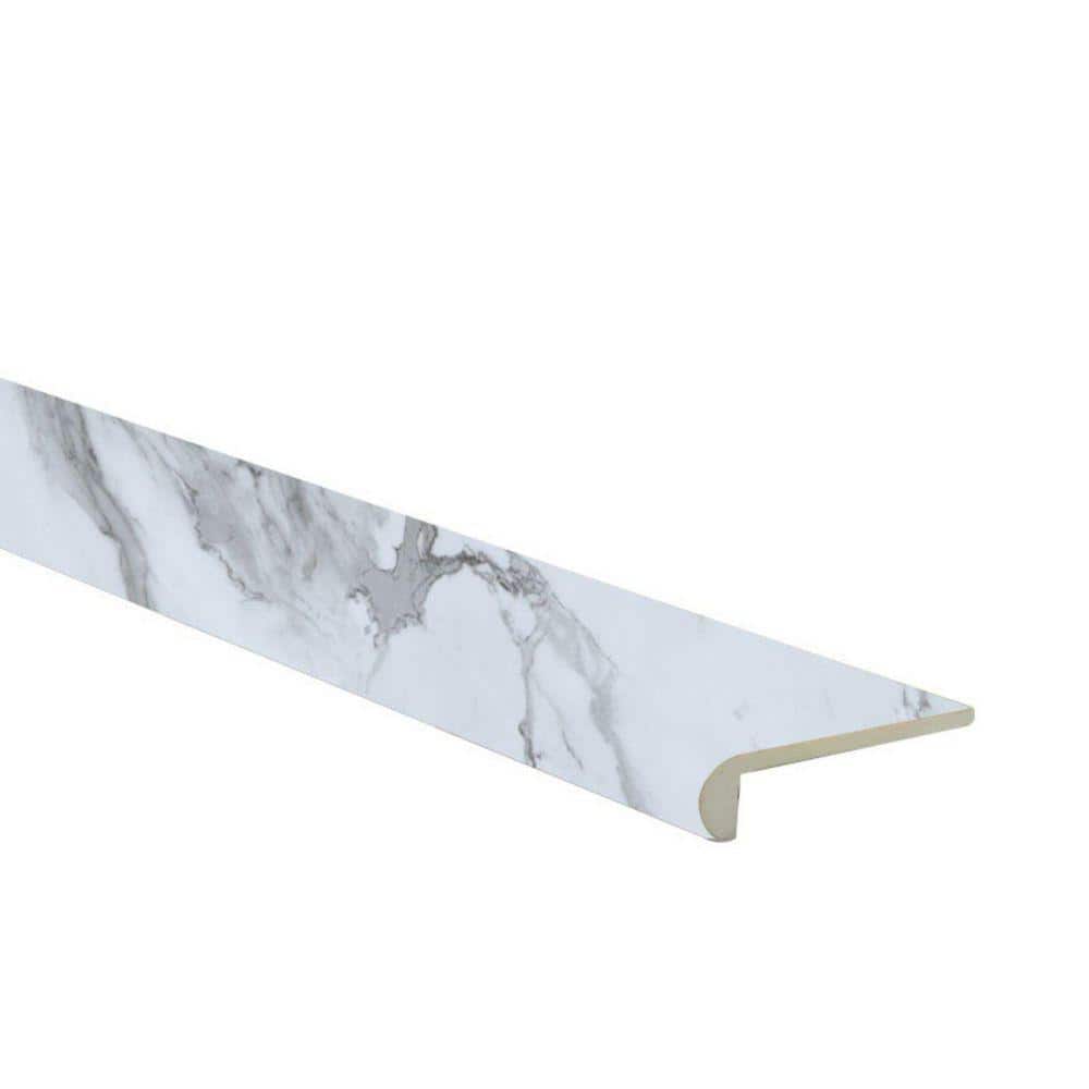 Static Vinyl Application LH EP Stone Looked White Chapel 1 in. T x 4.5 in. W x 96 in. L Vinyl ...
