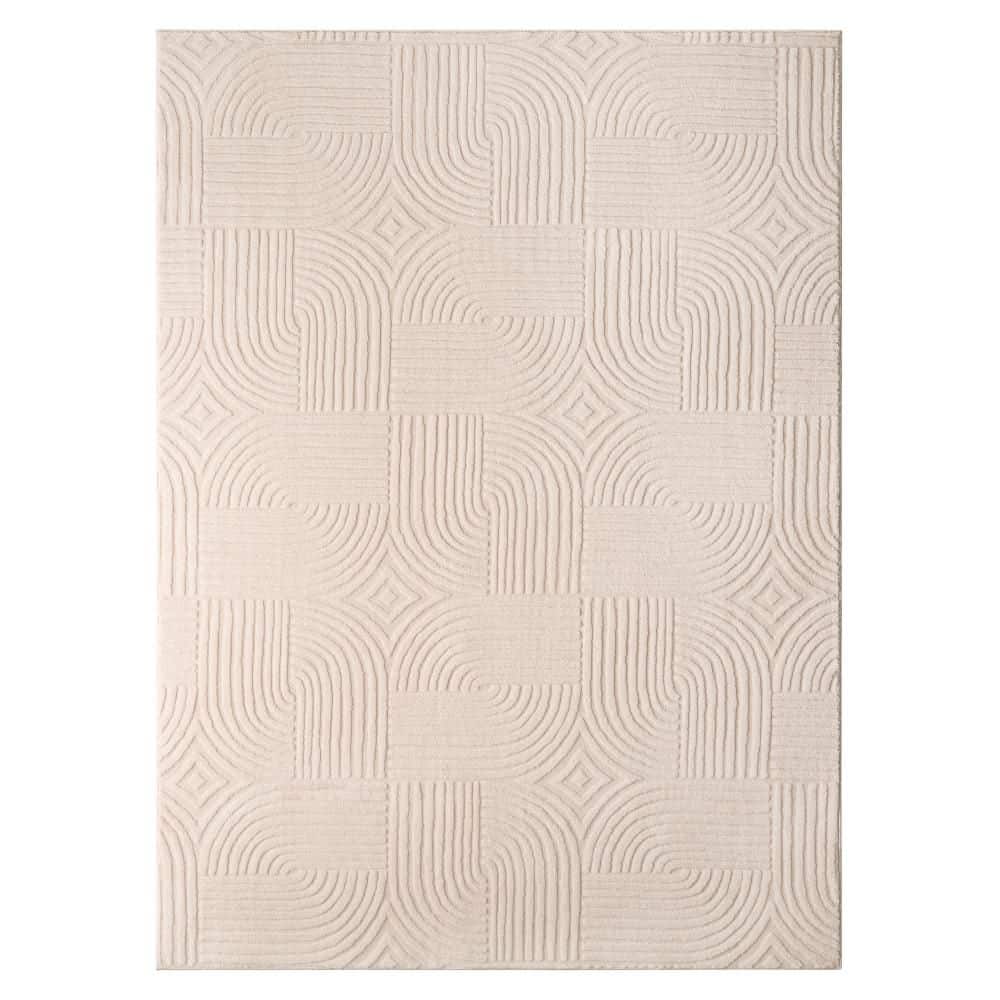 Stone Geo Curve Washable 5 ft. x 7 ft. Taupe Indoor AreaRug price history on PriceWatchPro