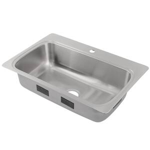 Verse Drop-in Stainless Steel 33 in. 1-Hole Single Bowl Kitchen Sink