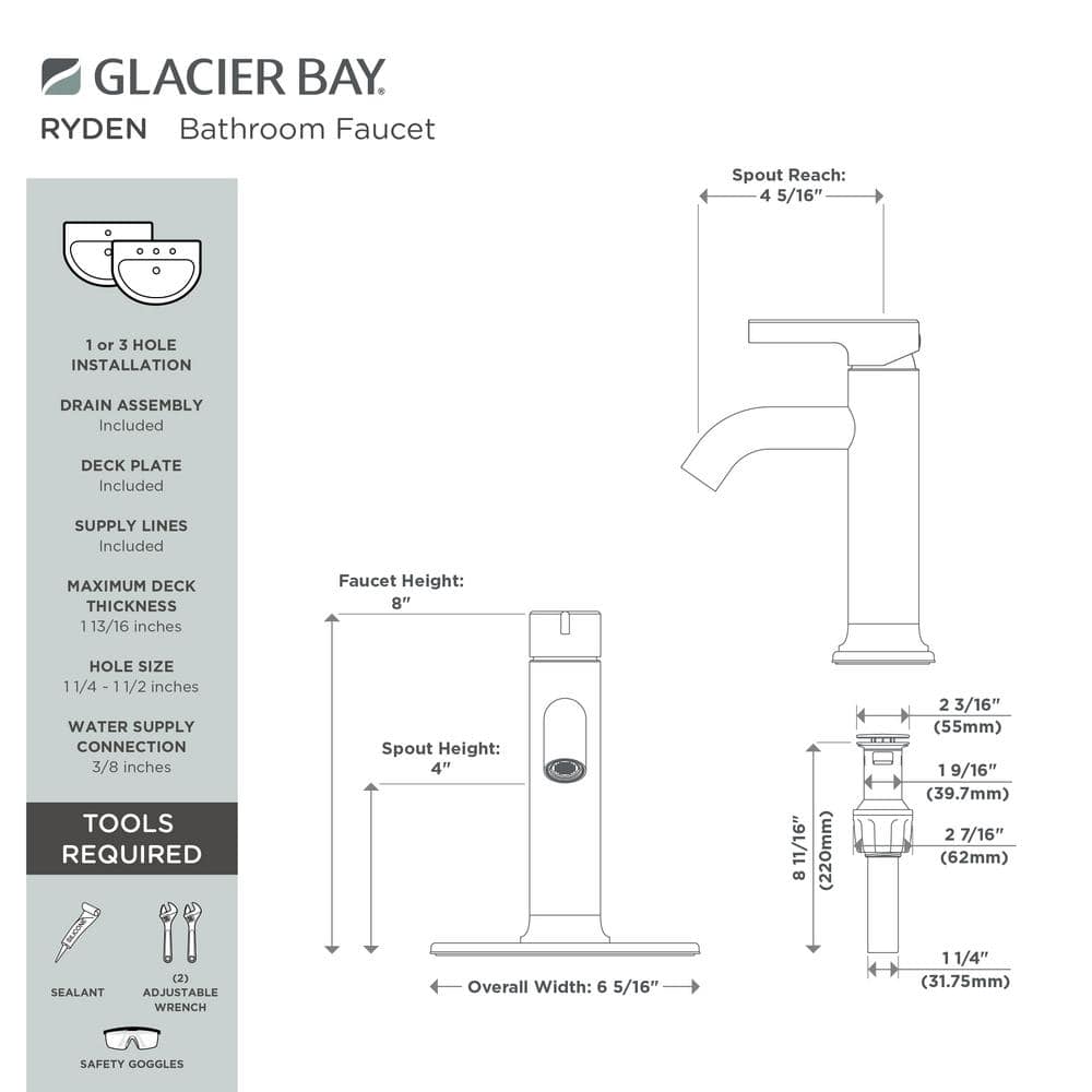 Brushed Nickel Single-Handle High Arc Bathroom Faucet