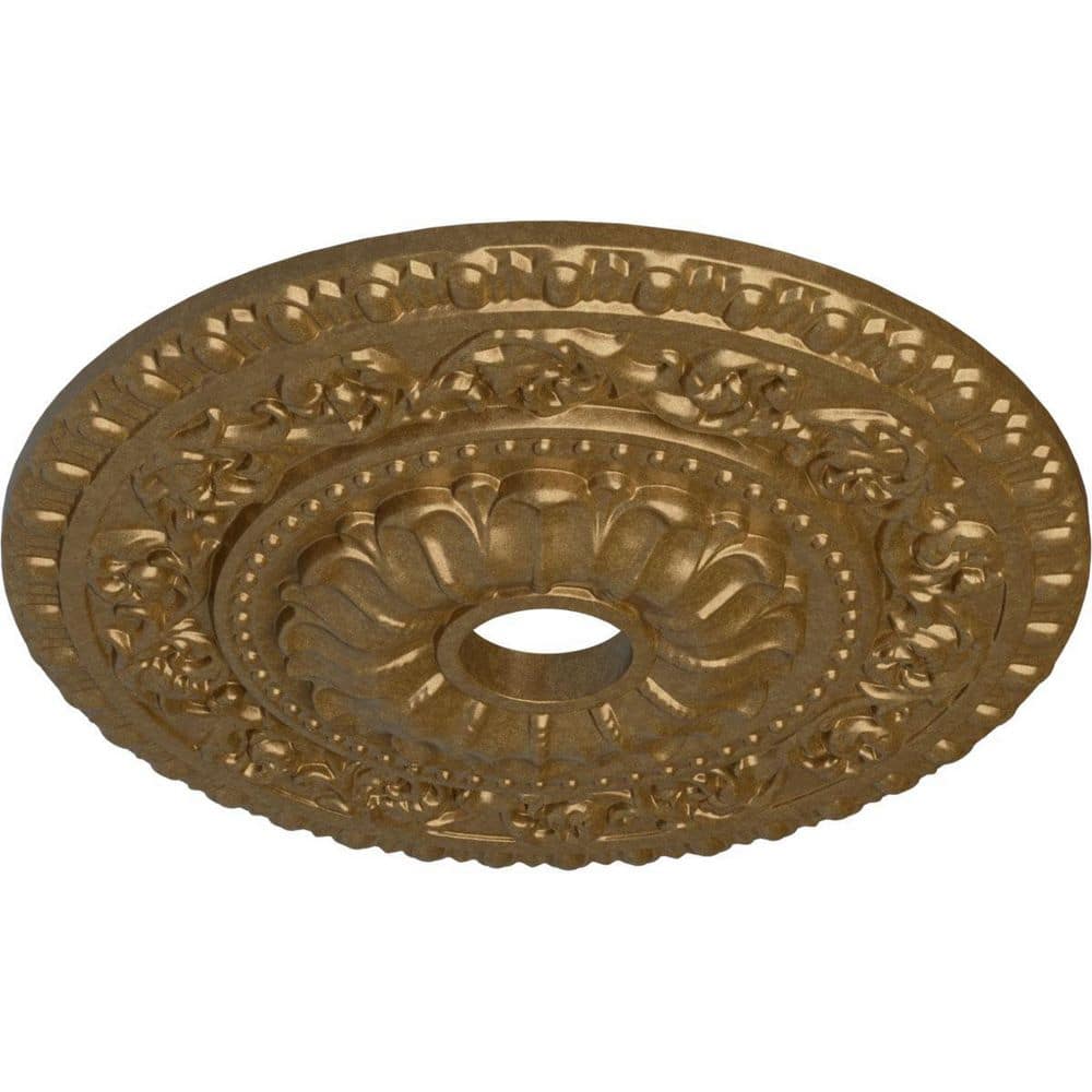 Hand-Painted Pale Gold Polyurethane Ceiling Medallion