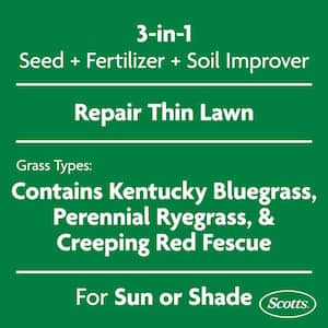 Turf Builder 12 lbs. 1,200 sq. ft. THICK'R LAWN Grass Seed, Fertilizer, and Soil Improver for Sun & Shade