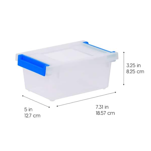 IRIS 1 qt. Plastic Storage Clip Box, Clear (6-Pack) 500607 - The