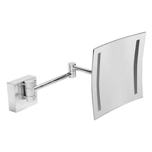 7.875 in. x 7.875 in. Lighted Wall Makeup Mirror in Polished Chrome