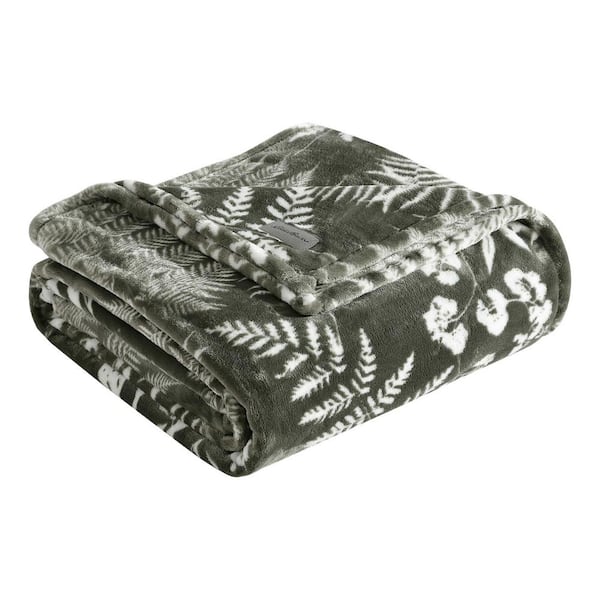 Fern Garden Green Ultra Soft Plush Fleece King Blanket