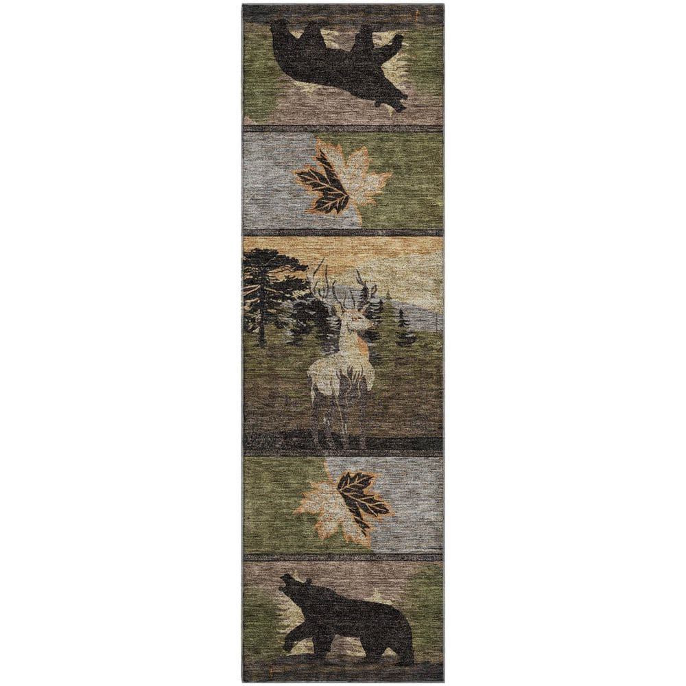 Mayfield Premium Machine Washable Abstract AMF2448 Black 2 ft. x 7 ft. Runner Rug price history on PriceWatchPro