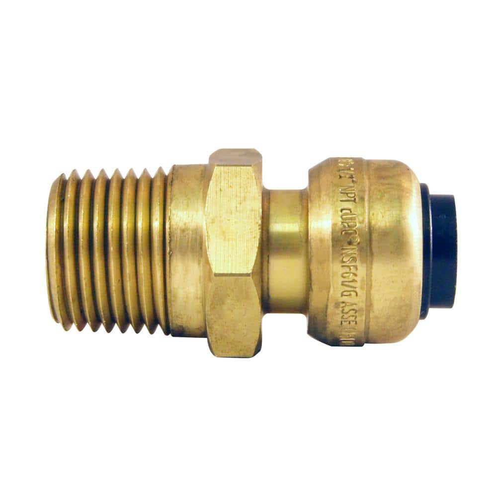 Tectite 3/8 in. (1/2 in. ) Brass Push-To-Connect x 1/2 in. Male
