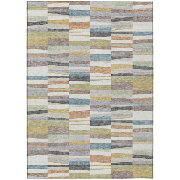 Chantille Machine Washable Indoor/Outdoor Abstract ACN2575 Ivory 9 ft. x 12 ft. Area Rug