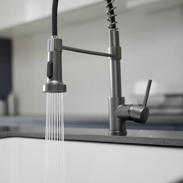Single Handle Pull-Down Sprayer Kitchen Faucet with Dual
