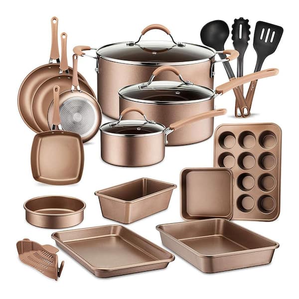 NutriChef 12-Piece Bronze Nonstick Cooking Kitchen Cookware Pots and Pans  Set NCCW20S.5 - The Home Depot