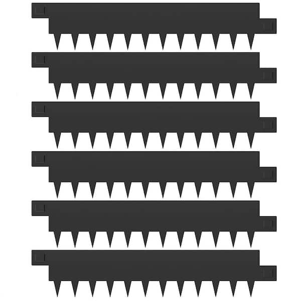 40 in. L x 12 in. H x 0.1 in. W Black Steel Strips 6-Pack Landscape Edging Borders Hammer-in Edging Border Garden Fence