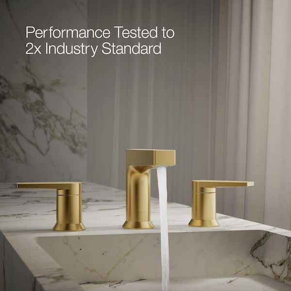 KOHLER Taut 8 In. Widespread Double Handle Bathroom Sink Faucet In