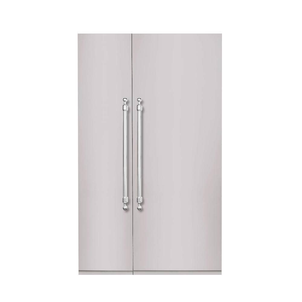 Classico 48in. 25.2 Cu.Ft. Counter-Depth Built-in Side-by-Side Refrigerator in Stainless steel W-Classico Chrome Handles