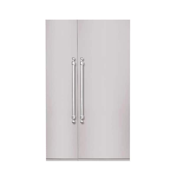 Hallman Classico 48in. 25.2 Cu.Ft. Counter-Depth Built-in Side-by-Side Refrigerator in Stainless steel W-Classico Chrome Handles