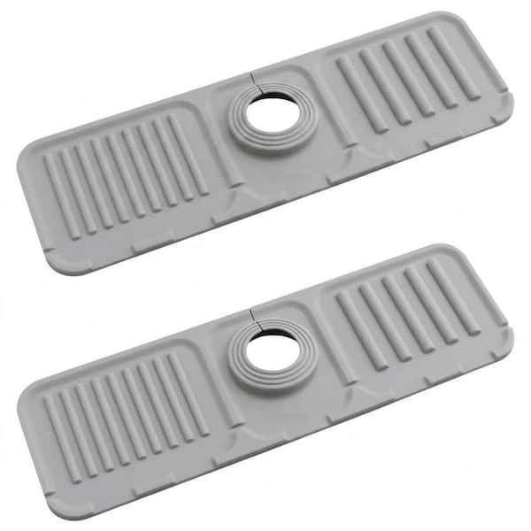 Silicone Sink Faucet Mat Waterproof Splash Guard Rapid Draining Fast Drying Tray for Kitchen Bathroom Use