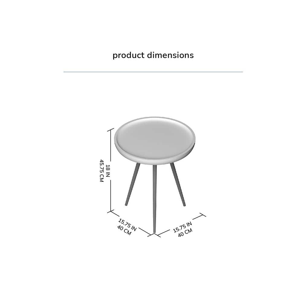 Handcrafted Mango Wood & Metal Round Side Table - 15.75"