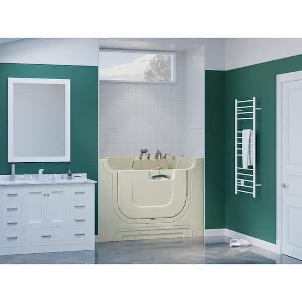 Universal Collection 30 in. L x 60 in. W Whirlpool Jetted Bathtub with Right Drain in Biscuit with Powered Fast Drain