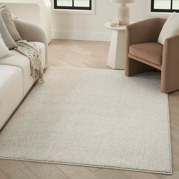 Textured Home Ivory Beige 6 ft. x 9 ft. All-over design Contemporary Area Rug