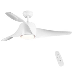 52 in. Integrated LED Indoor Pure White Ceiling Fan Lighting with Remote