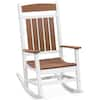 DUROGREEN Classic Rocker White And Antique Mahogany Plastic Outdoor ...