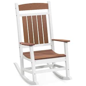 DUROGREEN Classic Rocker Chocolate Plastic Outdoor Rocking Chair ...