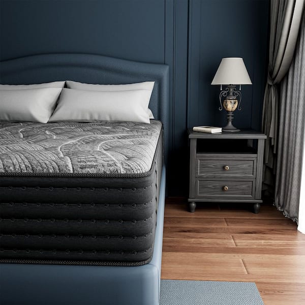 QUEEN Firm Hybrid Gel Memory Foam 14 in. Plush Tight Top with Cashmere Fabric and Reversible Support Mattress