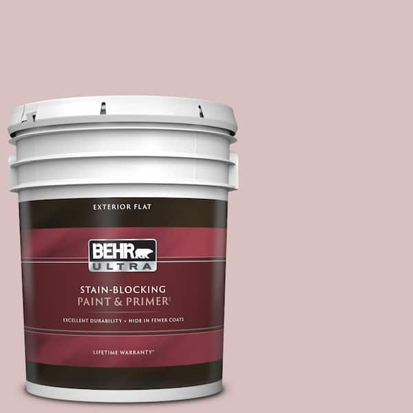BEHR ULTRA 5 gal. #PPU17-08 Peony Blush Flat Exterior Paint & Primer