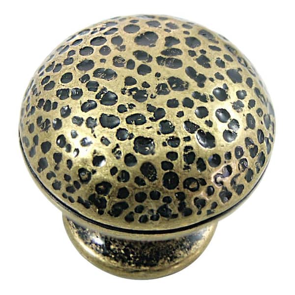 MNG Hardware 2 in. Distressed Brass Hammered Round Knob